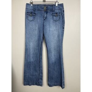 Seven‎ 7 Y2K Bootcut Flare Flap Patch Pocket Low Rise Jeans 2000s Women's 28